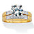 Round Cut Pave' Cubic Zirconia 2 Piece Bridal Set 2.33 TCW Two Tone Gold-Plated Sterling Silver-11 at PalmBeach Jewelry