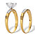 Round Cut Pave' Cubic Zirconia 2 Piece Bridal Set 2.33 TCW Two Tone Gold-Plated Sterling Silver-12 at PalmBeach Jewelry