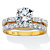Round and Baguette Cut CZ 2 Piece Bridal Ring Set 2.66 TCW Two-ToneGold-Plated Sterling Silver-11 at PalmBeach Jewelry