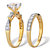 Round and Baguette Cut CZ 2 Piece Bridal Ring Set 2.66 TCW Two-ToneGold-Plated Sterling Silver-12 at PalmBeach Jewelry