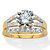 Round CZ Spit Shank 2 Piece Bridal Ring Set 2.30 TCW Two Tone 18k Gold Over Sterling Silver-11 at PalmBeach Jewelry