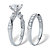 Round and Baguette Cut Cubic Zirconia 2.66 TCW Platinum Over Silver 2 Piece Bridal Ring Set-12 at PalmBeach Jewelry