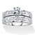 Round Cubic Zirconia 2 Piece Bridal  Ring Set .57 TCW Platinum Over Sterling Silver-11 at PalmBeach Jewelry