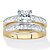 Princess-Cut Cubic Zirconia 2-Piece Bridal Ring Set 2.04 TCW 18k Gold over Sterling Silver-11 at PalmBeach Jewelry