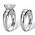 Round Cubic Zirconia 2-Piece Channel-Set Graduated Bridal Ring Set 6.09 TCW in Silvertone-12 at PalmBeach Jewelry