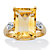 Emerald- Cut Genuine Citrine and White Topaz Two-Tone Cocktail Ring 7.42 TCW Gold-Plated Sterling Silver-11 at PalmBeach Jewelry
