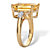 Emerald- Cut Genuine Citrine and White Topaz Two-Tone Cocktail Ring 7.42 TCW Gold-Plated Sterling Silver-12 at PalmBeach Jewelry