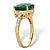 Genuine Cushion-Cut Green Emerald And White Topaz Two-Tone Cocktail Ring 4.60 TCW Gold-Plated Sterling Silver-12 at PalmBeach Jewelry