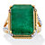 Genuine Green Emerald and White Topaz Split-Shank Two-Tone Cocktail Ring 9.05 TCW Gold-Plated Sterling Silver-11 at PalmBeach Jewelry