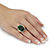 Cushion-Cut Genuine Green Emerald and White Topaz Two-Tone Cocktail Ring 11.24 TCW Gold-Plated Sterling Silver-13 at PalmBeach Jewelry