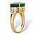 Oval-Cut Green Emerald and White Topaz Two-Tone Split-Shank Cocktail Ring 8.46 TCW Gold-Plated Sterling Silver-12 at PalmBeach Jewelry