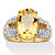 Oval-Cut Genuine Citrine and White Topaz Two-Tone Cocktail Ring 6.42 TCW Gold-Plated Sterling Silver-11 at PalmBeach Jewelry