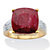 Cushion-Cut Genuine Red Ruby and White Topaz Two-Tone Cocktail Ring 3.37 TCW Gold-Plated Sterling Silver-11 at PalmBeach Jewelry