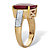 Cushion-Cut Genuine Red Ruby and White Topaz Two-Tone Cocktail Ring 3.37 TCW Gold-Plated Sterling Silver-12 at PalmBeach Jewelry