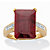 Emerald-Cut Genuine Ruby and White Topaz Two-Tone Cocktail Ring 9.29 TCW Gold-Plated Sterling Silver-11 at PalmBeach Jewelry