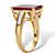 Emerald-Cut Genuine Ruby and White Topaz Two-Tone Cocktail Ring 9.29 TCW Gold-Plated Sterling Silver-12 at PalmBeach Jewelry