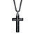 Men's Black-Ion Plated Stainless Steel Lord's Prayer Cross Pendant 24" Length-11 at PalmBeach Jewelry
