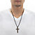 Men's Black-Ion Plated Stainless Steel Lord's Prayer Cross Pendant 24" Length-14 at PalmBeach Jewelry
