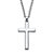 Men's Cross Pendant with 24" Chain in Stainless Steel-11 at PalmBeach Jewelry
