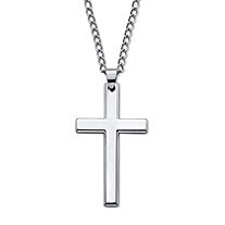 Men's Cross Pendant with 24" Chain in Stainless Steel