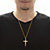 Men's Cross Pendant in Gold-Ion Plated Stainless Steel with Chain 24"-14 at Direct Charge presents PalmBeach