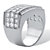 Men's Multi Row, Step Top Round Cubic Zirconia Ring 3 TCW  Platinum Plated-12 at PalmBeach Jewelry