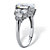 Oval-Cut Cubic Zirconia Engagement Ring 4.49 TCW Platinum Plated Sterling Silver-12 at PalmBeach Jewelry