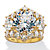Round Cubic Zirconia 3 Piece Bridal Ring Set 10.06 TCW in 18k Gold-Plated Sterling Silver.-11 at PalmBeach Jewelry