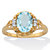 Oval-Cut Genuine Blue and White Topaz Ring Two-Tone 2.62 TCW 14k Gold over Sterling Silver-11 at PalmBeach Jewelry
