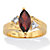 Classic Marquise-Cut Genuine Garnet and White Topaz Two-Tone Ring 2.22 TCW Gold-Plated Sterling Silver-11 at PalmBeach Jewelry