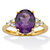 Oval-Cut Purple Amethyst and White Topaz Two Tone Ring 3.44 TCW 14k Gold-Plated Sterling Silver-11 at PalmBeach Jewelry
