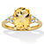 Genuine Yellow Oval Cut Citrine and White Topaz Ring 3.49 T.W. 14k Gold-Plated Sterling Silver-11 at PalmBeach Jewelry