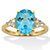 Genuine Oval Cut Blue and White Topaz Ring 4.74 TCW 14k Gold-Plated Sterling Silver-11 at PalmBeach Jewelry