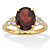 Oval Cut Red Garnet Ring with White Topaz Accents 3.99 TCW 14k Gold-Plated Sterling Silver-11 at PalmBeach Jewelry