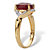 Oval-Cut Genuine Red Ruby Two Tone Halo Ring 3.15 T.W. 14k Gold-Plated Sterling Silver-12 at PalmBeach Jewelry