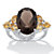 Oval Cut Smoky Topaz Cocktail Ring with Citrine and Diamond Accents 6.41 TCW Sterling Silver-11 at PalmBeach Jewelry