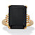 Emerald-Cut Black Onyx and White Topaz Cocktail Ring .42 TCW 18k Gold-Plated Sterling Silver-11 at PalmBeach Jewelry