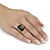 Emerald-Cut Black Onyx and White Topaz Cocktail Ring .42 TCW 18k Gold-Plated Sterling Silver-13 at PalmBeach Jewelry
