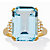 Genuine Emerald-Cut Blue and White Topaz Cocktail Ring 18.92 TCW 18k Gold-Plated Sterling Silver-11 at PalmBeach Jewelry