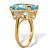 Genuine Emerald-Cut Blue and White Topaz Cocktail Ring 18.92 TCW 18k Gold-Plated Sterling Silver-12 at PalmBeach Jewelry