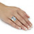 Genuine Emerald-Cut Blue and White Topaz Cocktail Ring 18.92 TCW 18k Gold-Plated Sterling Silver-13 at PalmBeach Jewelry