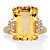 Genuine Emerald-Cut Citrine and White Topaz Cocktail Ring 15.92 TCW 18k Gold-Plated Sterling Silver-11 at PalmBeach Jewelry