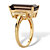 Emerald-Cut Smoky and White Topaz Cocktail Ring 11.64 TCW 18k Gold-Plated Sterling Silver-12 at PalmBeach Jewelry