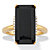 Emerald-Cut Genuine Black Onyx and White Topaz Cocktail Ring .14 TCW 18k Gold-Plated Sterling Silver-11 at PalmBeach Jewelry