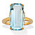 Emerald-Cut Blue and White Topaz Cocktail Ring 14.8 TCW 18k Gold-Plated Sterling Silver-11 at PalmBeach Jewelry