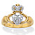 Round Diamond Claddagh Ring 1/10 TCW 18K Gold Plated Sterling Silver-11 at PalmBeach Jewelry