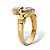 Round Diamond Claddagh Ring 1/10 TCW 18K Gold Plated Sterling Silver-12 at Direct Charge presents PalmBeach
