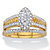 Round Diamond Marquise style 2 Piece Halo Bridal Ring Set .10 TCW  Two-Tone 18k Gold-Plated Sterling Silver-11 at PalmBeach Jewelry