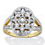 Genuine Round Diamond Starburst Ring 1/6 TCW 18K Gold Plated Sterling Silver-11 at Direct Charge presents PalmBeach