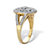 Genuine Round Diamond Starburst Ring 1/6 TCW 18K Gold Plated Sterling Silver-12 at Direct Charge presents PalmBeach